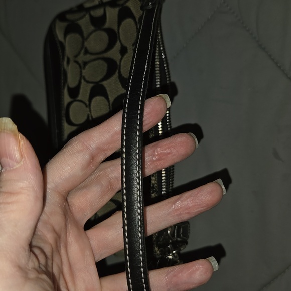 Vintage Coach Shoulder Bag Signature Demi Pochetette Black And Grey - Picture 9 of 9